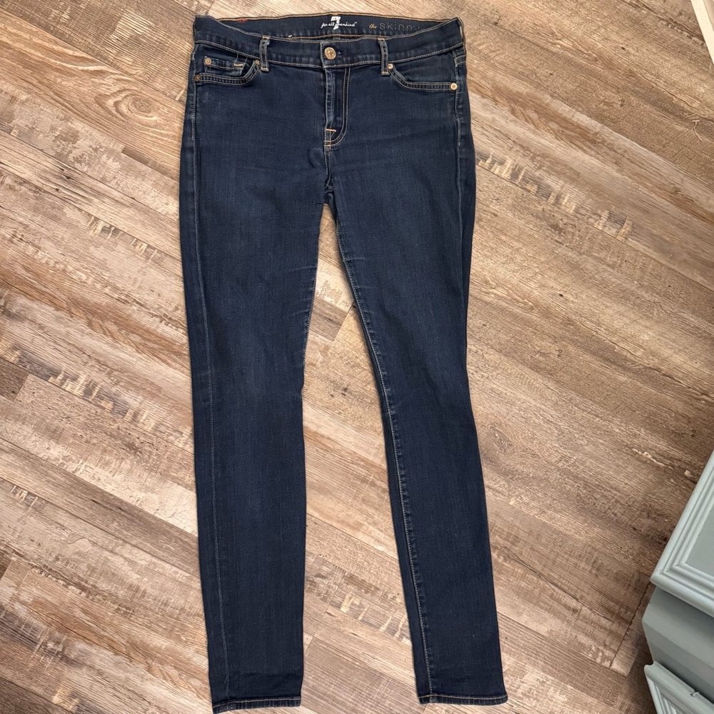 7 For All Mankind The Skinny Jeans Size 28 Dark Wash